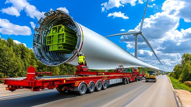 Wind Turbine Blade Transport, Green Energy - Renewable energy