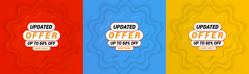 Banner template for end-of-year sales. Red vector illustration. 