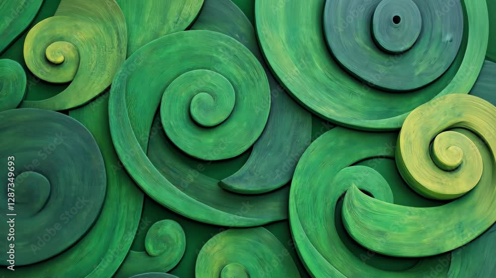 Poster swirling emerald green patterns for st. patricks day festive background with abstract curves