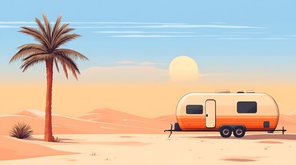 Desert Caravan Sunset Palm Oasis Adventure