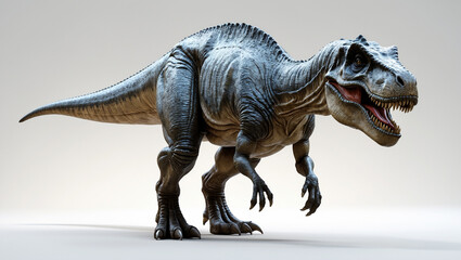 Fototapeta premium Roaring Fury: Hyperrealistic T-Rex with Sharp Teeth and Muscular Details