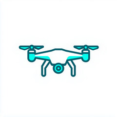 Quadcopter Drone Icon Teal and White Design