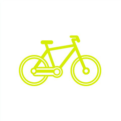 Fototapeta premium Lime Green Bicycle Line Art Simple Bike Illustration