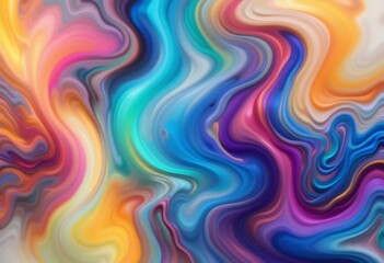 Obraz premium An abstract digital painting showing a vibrant flow of colors