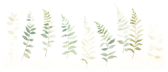 Fototapeta premium PNG Ferns as divider watercolor astragalus outdoors weather.