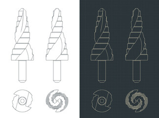 Stepped drill bit blueprints