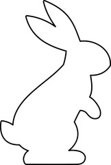 Rabbit outline.
Festive bunny coloring page.
Flat Vector illustration element Isolated.
Transparent background.
