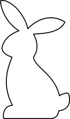 Rabbit outline.
Festive bunny coloring page.
Flat Vector illustration element Isolated.
Transparent background.