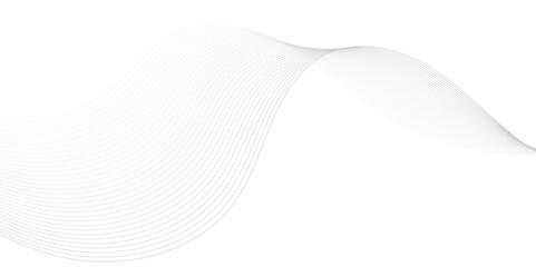 Abstract digital smooth white and grey curve wavy lines wave graphic thin white background design.