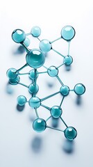 Obraz premium digital technology blue green three-dimensional molecular poster background