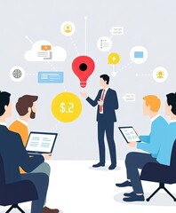 Effective crisis management skills for leaders Business Team Meeting Presentation with Infographics and Digital Visuals in a Modern Office Setting