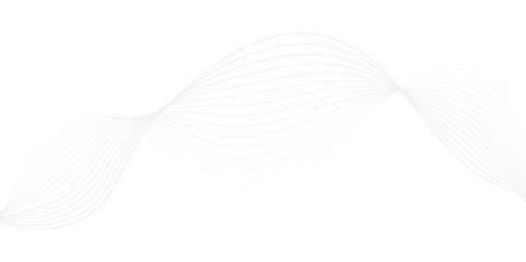 Abstract digital smooth white and grey curve wavy lines wave graphic thin white background design.