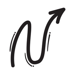 Abstract Lined Arrow Flowing Motion Artistic Sketch