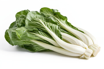 A whole bok choy, isolated on a white background