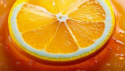 Golden Lemon Syrup with Fresh Slice