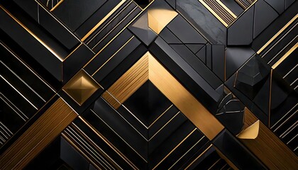 Obraz premium Stylish gold-accented geometric pattern on a dark background for a premium aesthetic.