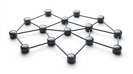 Fototapeta premium Abstract representation of a network structure, showcasing connected nodes and lines on a clean backdrop, symbolizing communication and connection.