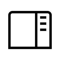 Sidebar flip icon in black, outline style and white background