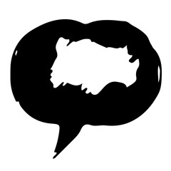 Pencil sketch-style speech bubble, hand-drawn lines, rough and artistic design, vector illustration, SVG file