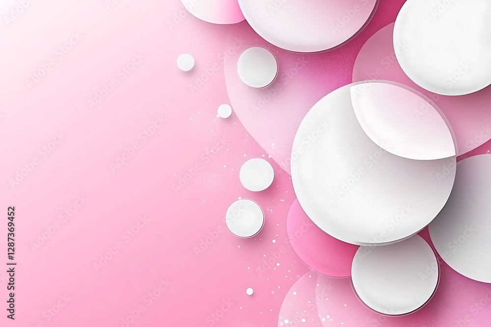 Poster abstract circle patterns digital art graphic design pink background modern aesthetic visual composit