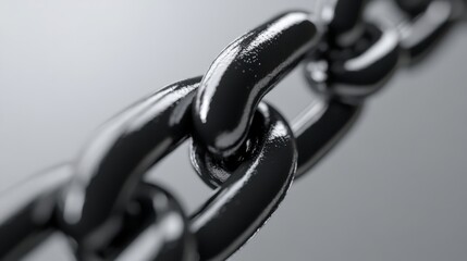 Futuristic diagonal blockchain chain link concept in metallic gray close-up, representing secure digital transactions, cryptocurrency networks, and decentralized technology for modern fintech and cybe