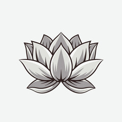 A Flat-Style Lotus on a Plain White Background