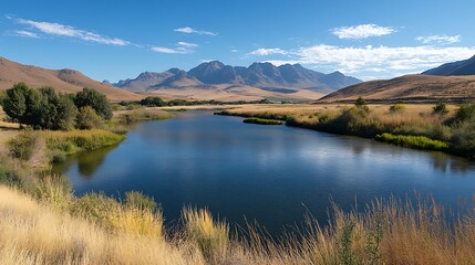 Mountain River Valley Landscape