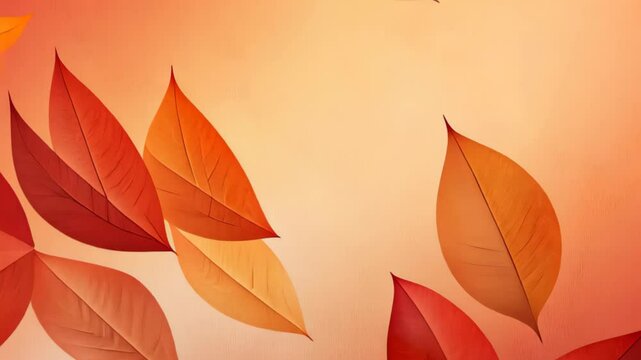 Autumn Leaves Background in Warm Thanksgiving Colors With Abstract Patterns and Graceful Fall Foliage Design for Seasonal Celebrations and Artistic Creations