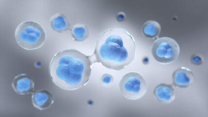 Cell division, Stem Cell Therapy, Medical and science concept, 3D rendering