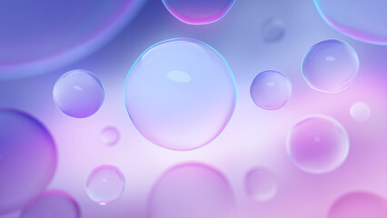 Abstract bubbles Floating in Soft Focus Background, 3D rendering