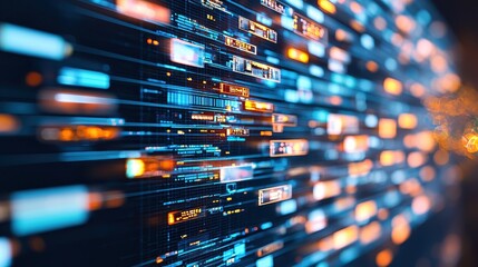 A vibrant display of digital lines and glowing particles, representing data flow and technological advancement.