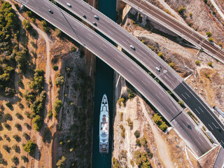 Yacht in Canal - Corinth canal 