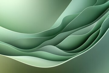 Abstract Green Waves: A Serene Digital Art Piece