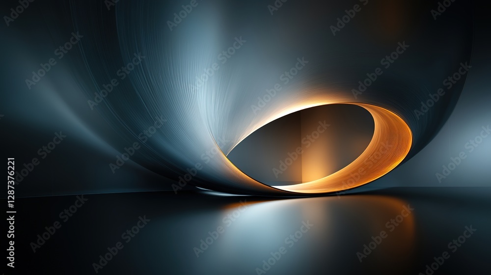 Poster abstract light tunnel with smooth curves and a warm glow effect