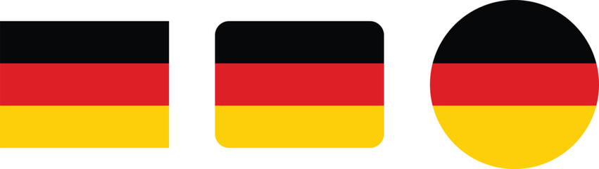 German Flag in Various Shapes for Design Use