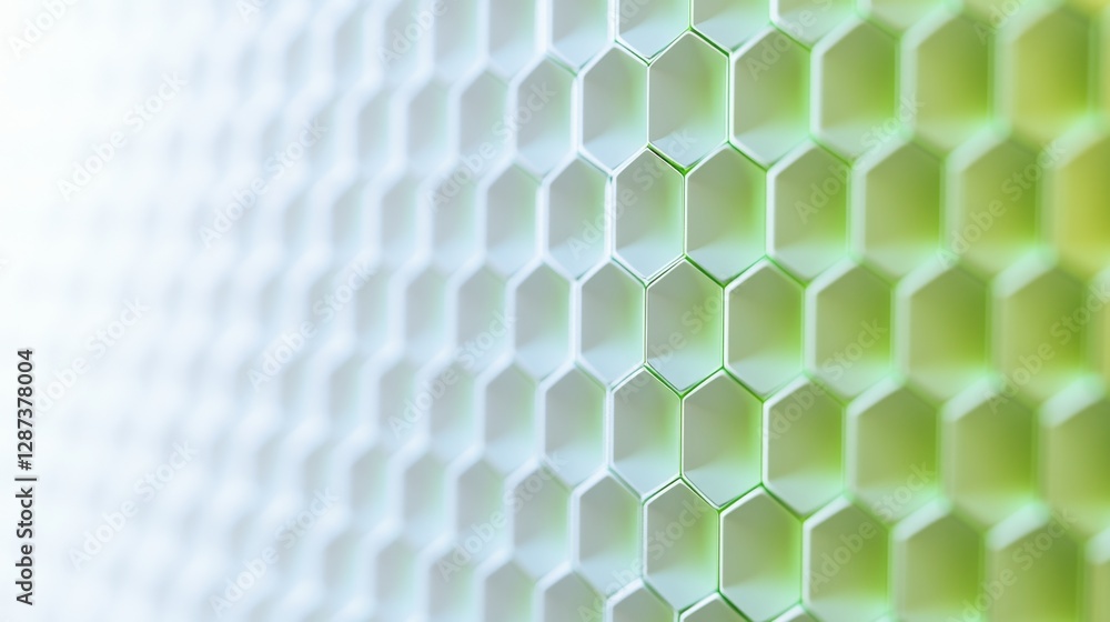 Poster creating a vertical gradient over hexagon bokeh transition digital art online environment visual con