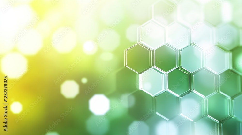 Aufkleber creating a vertical gradient over hexagon bokeh transition digital art online graphic design modern 