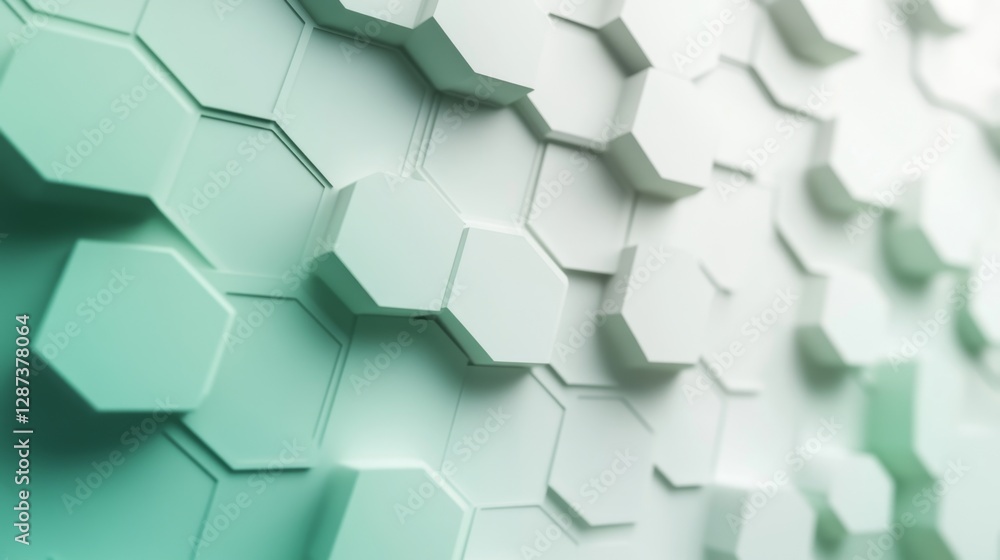 Poster creating vibrant vertical gradient hexagon bokeh transitions abstract art digital design studio sett
