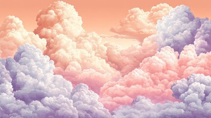 Pastel Cloudscape A Dreamlike Sky Of Soft Hues