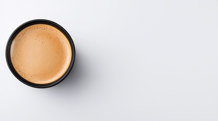 Espresso in a black cup on white background. Possible use for coffee shop menu