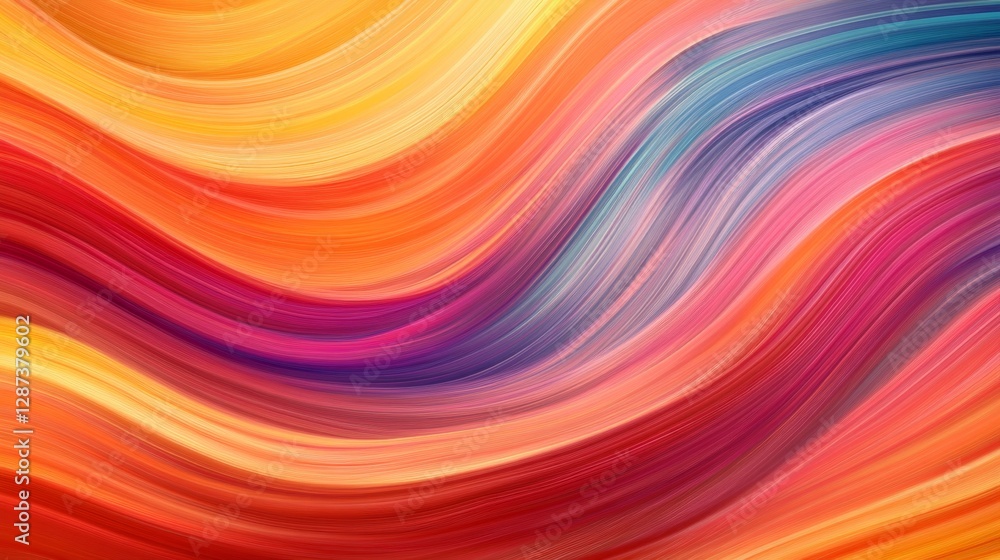 Poster dynamic color waves digital gallery visual art modern space immersive experience