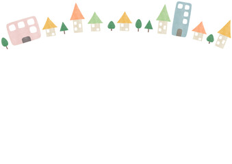 街並み　風景　背景　イラスト