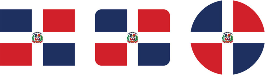 Dominican Republic Flag Designs in Various Shapes