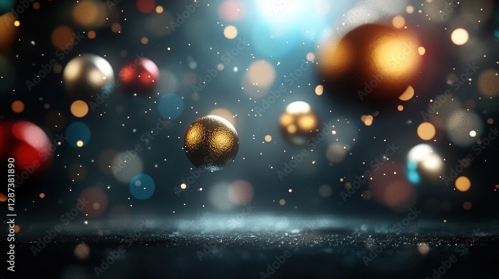 Aufkleber colorful floating orbs in dreamy background with bokeh effect