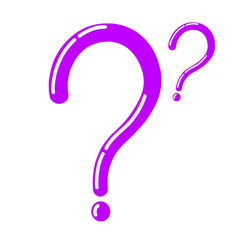 Question mark symbol, icon, sign isolated on transparent background. Purple question mark design PNG