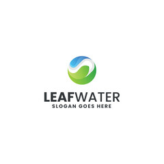 Leaf Water Gradient Colorful Logo
