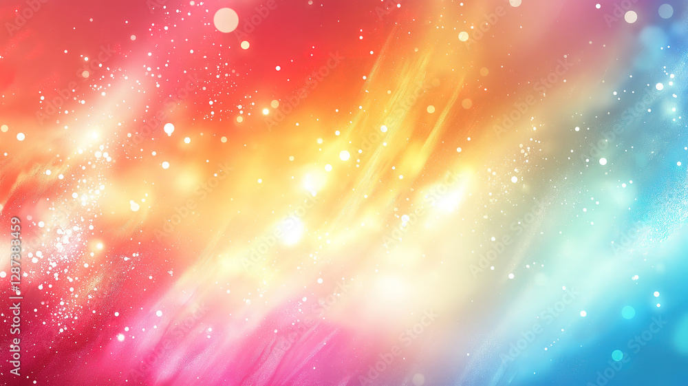 Poster a dazzling colorful light bokeh background with vibrant hues and room for text or design additions