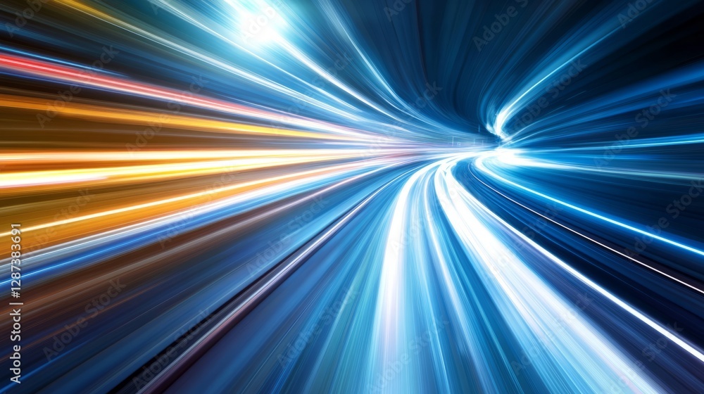 Poster flowing speed lines technology background featuring futuristic motion streaks in a high-tech digital