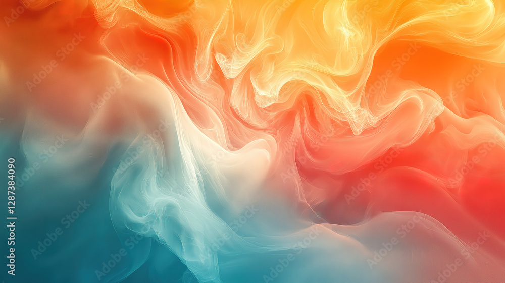 Poster a soft and serene pastel fluid art texture with swirling waves ideal for backgrounds and text