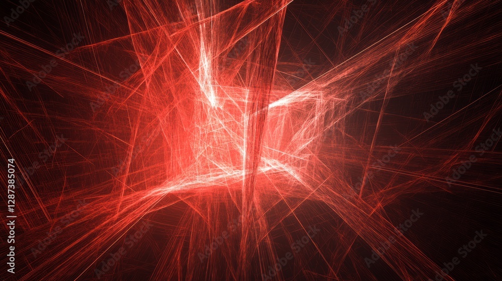 Poster abstract technology and science background featuring a futuristic mesh network with geometric lines 